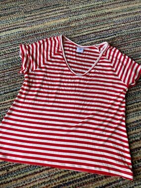 CAbi Red & White Striped Tee